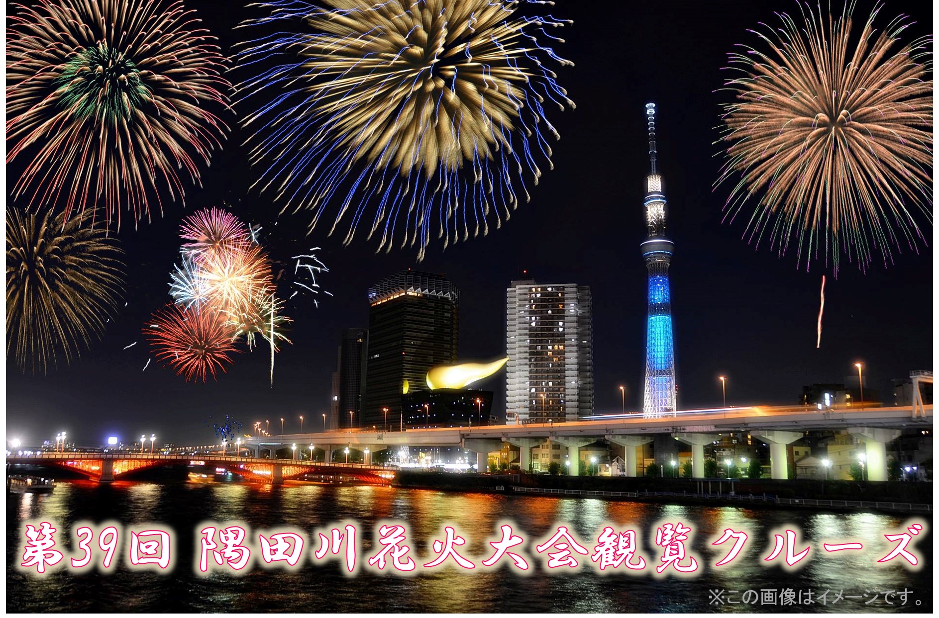開催終了 隅田川花火大会観覧クルーズ16 乗合 少人数 乗合クルーズ クルージングなら東京湾アニバーサリークルーズ